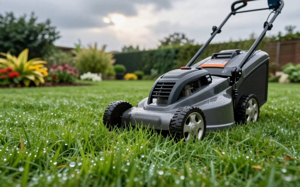 czy można kosić mokrą trawę